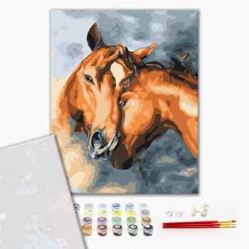 Картина по номерам Преміум картини - Кінська ніжність