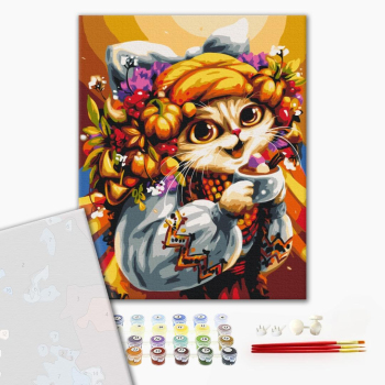 Картина по номерам Преміум картини - Вереснева киця © Маріанна Пащук