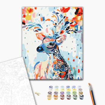 Картина по номерам Тварини, птахи та риби - Красочный олень
