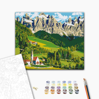 Картина по номерам Пейзажі - Домик в Альпах