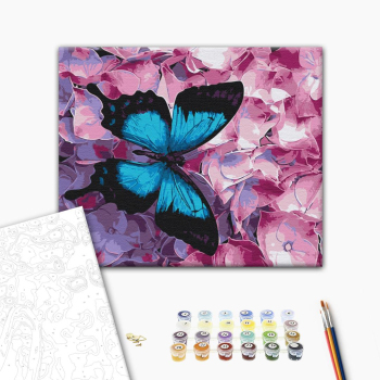 Картина по номерам Квіти - Метелик на квітах