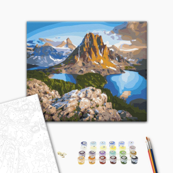 Картина по номерам Пейзажі - Озера біля скель гори