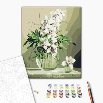 Картина по номерам Квіти - Орхидеи в вазе