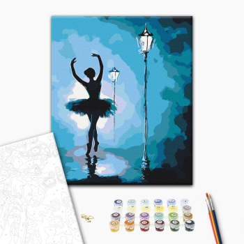 Картина по номерам Люди на картинах - Балерина в світлі ліхтарів