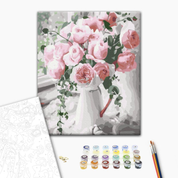 Картина по номерам Квіти - Букет ніжних троянд