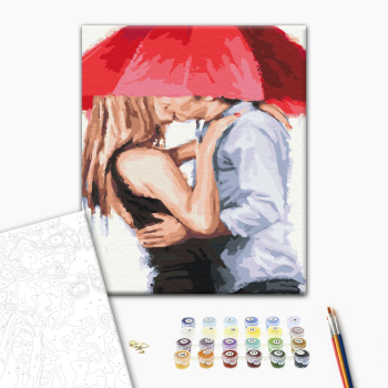 Картина по номерам Романтика - Він і вона під парасолькою