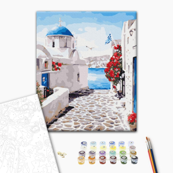 Картина по номерам Города - Вулиця Санторіні
