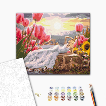 Картина по номерам Люди на картинах - Дюймовочка в білому