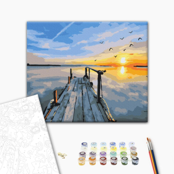 Картина по номерам Пейзажі - Захід біля пристані