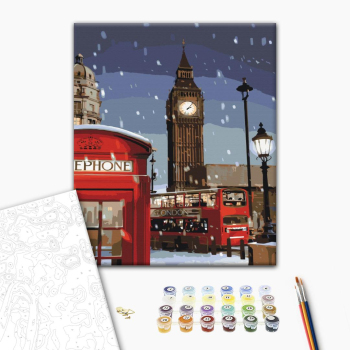 Картина по номерам Затишок, зима, Новий рік, Різдво - Зима в Лондоні