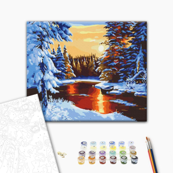 Картина по номерам Затишок, зима, Новий рік, Різдво - Казкова зима