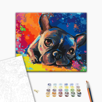 Картина по номерам Тварини, птахи та риби - Цветной бульдог