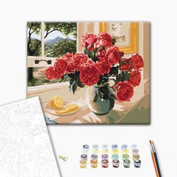 Картина по номерам Квіти - Лимонний акцент