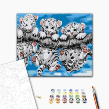 Картина по номерам Тварини, птахи та риби - Маленькі тигренята