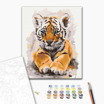 Картина по номерам Тварини, птахи та риби - Милый Тигрёнок