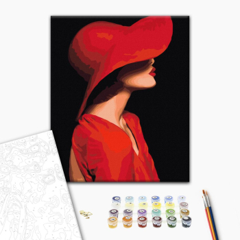 Картина по номерам Люди на картинах - Незнакомка в красном