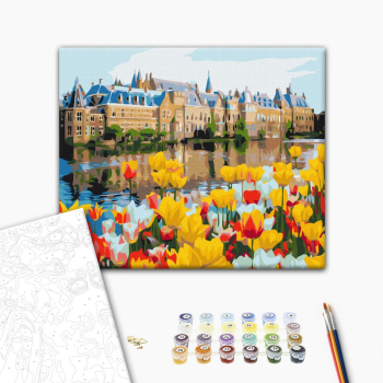 Картина по номерам Города - Палац в тюльпанах