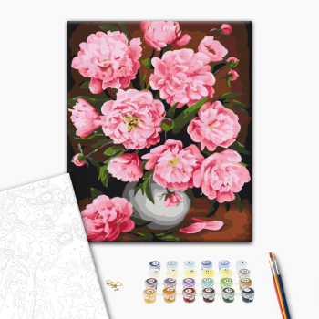 Картина по номерам Квіти - Піони весною