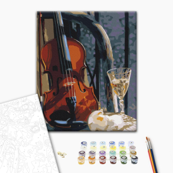 Картина по номерам Пейзажі - Скрипка с вином