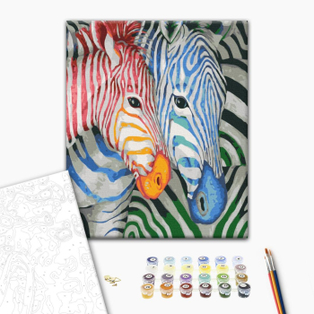 Картина по номерам Тварини, птахи та риби - Полосатые зебры