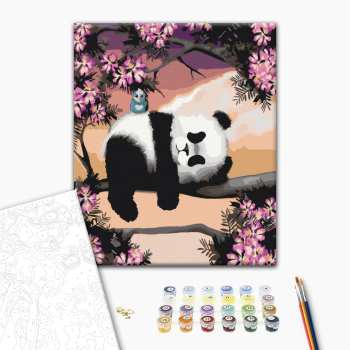 Картина по номерам Тварини, птахи та риби - Сонливая панда