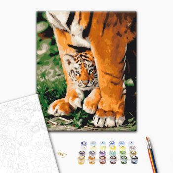 Картина по номерам Тварини, птахи та риби - Тигреня в могутніх лапах