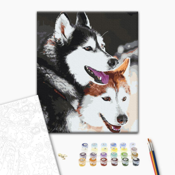 Картина по номерам Тварини, птахи та риби - Хаски