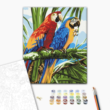 Картина по номерам Тварини, птахи та риби - Яскраві ара