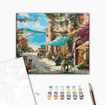 Картина по номерам Города - Вулиця Приморського містечка