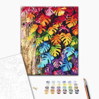 Картина по номерам Квіти - Кольорове листя