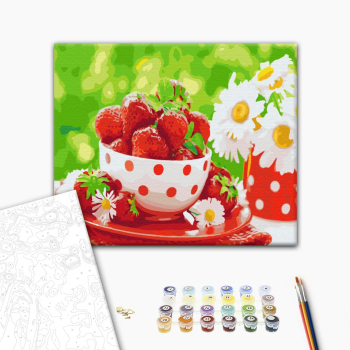 Картина по номерам Натюрморти - Клубничный перекус