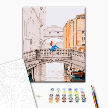 Картина по номерам Города - Дівчина на мосту Венеції