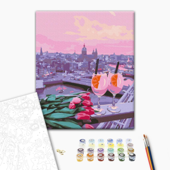 Картина по номерам Романтика - Вид на рожевий захід сонця