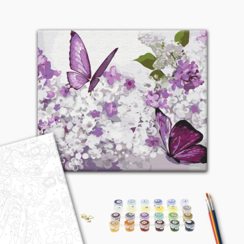 Картина по номерам Тварини, птахи та риби - Бузкові метелики