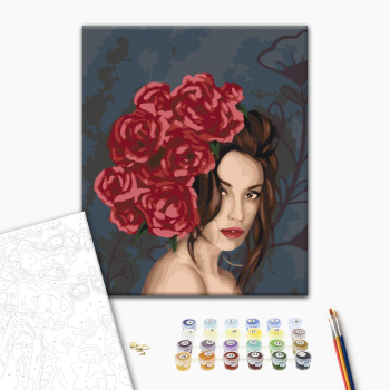 Картина по номерам Люди на картинах - Леді в трояндах
