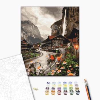 Картина по номерам Пейзажі - Містечко в Швейцарії
