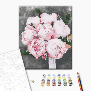 Картина по номерам Квіти - Піони для нареченої