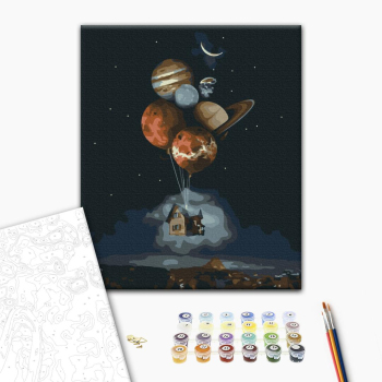 Картина по номерам Космос - Дім в стратосфері