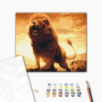 Картина по номерам Тварини, птахи та риби - Львиный рык