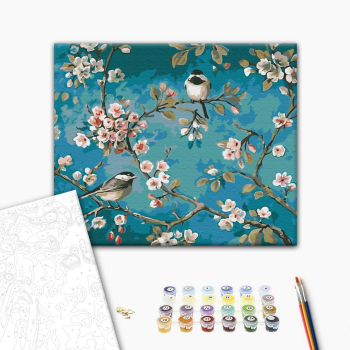 Картина по номерам Тварини, птахи та риби - Синички на ветках