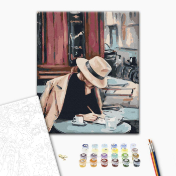 Картина по номерам Люди на картинах - Справа в шляпі