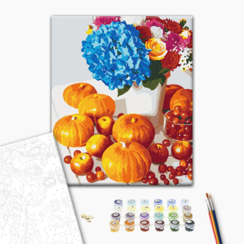 Картина по номерам Квіти - Гарбузовий натюрморт