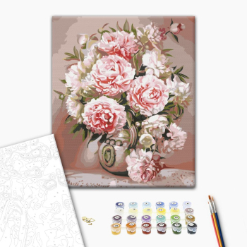 Картина по номерам Квіти - Ваза с пионами