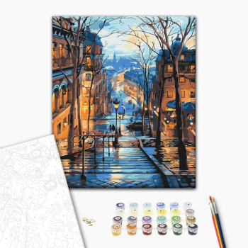 Вечерний город после дождя