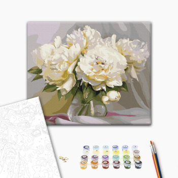 Картина по номерам Квіти - Вишукана ніжність піонів
