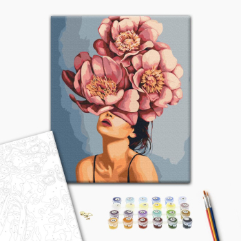 Картина по номерам Люди на картинах - Девушка в цветущих пионах © Mykhailyshyna Daria