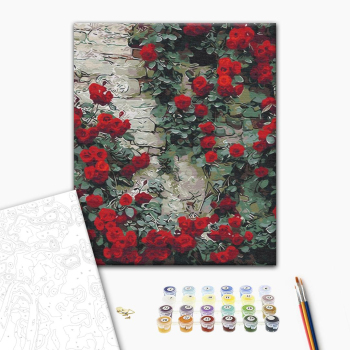 Картина по номерам Квіти - Квіти біля будинку