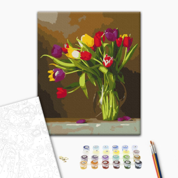 Картина по номерам Квіти - Кольорові тюльпани
