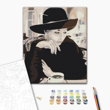 Картина по номерам Люди на картинах - Леді з кавою