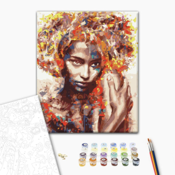 Картина по номерам Абстракції - Незнайомка в фарбах